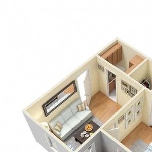 A1 Studio 1 Bath floor plan