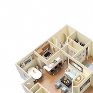 B2 2 Bed 2 Bath floor plan