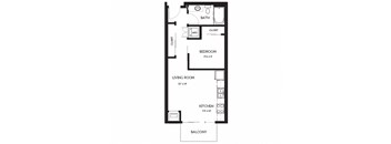 a floor plan of a 1 bedroom floor plan
