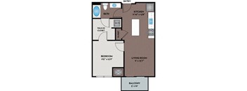 a floor plan of a room with a bedroom and a bathroom