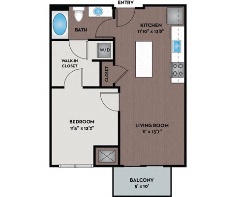 a floor plan of a room with a bedroom and a bathroom