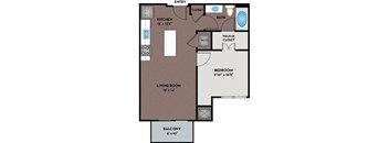 a floor plan of a home with a bedroom and a living room