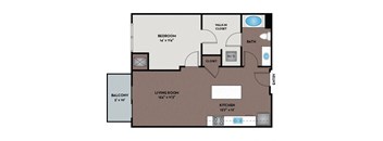 a floor plan of a home with a bedroom and a living room