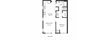 a floor plan of a 1 bedroom floor plan