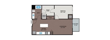 a floor plan of a small house with a bedroom and a living room