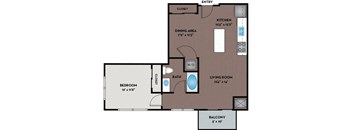 a floor plan of a home with a bedroom and a living room