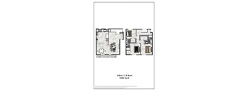 A floor plan for a 3 Bedroom, 2.5 Bath home.