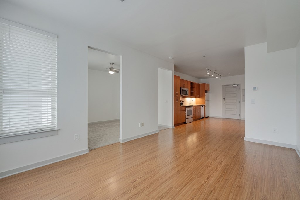 12 South Apartments - Nashville TN - kitchen with dark wood cabinets and stainless steel appliances