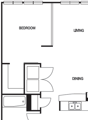 A02 1 Bed | 1 Bath A02 1 Bed | 1 Bath