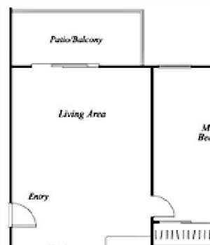 1 Bed 1 Bath, 678-695 square feet floor plan