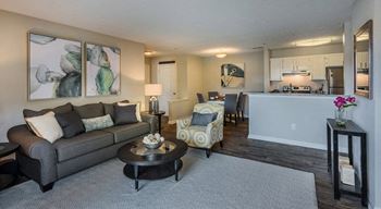 Modern open-concept living area