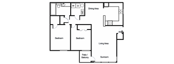 Webb Bridge Crossing Apartments in Alpharetta Georgia photo of two bedroom floorplan
