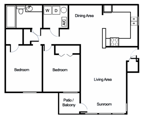 Webb Bridge Crossing Apartments in Alpharetta Georgia photo of two bedroom floorplan