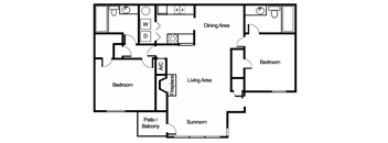 Webb Bridge Crossing Apartments in Alpharetta Georgia photo of two bedroom floorplan
