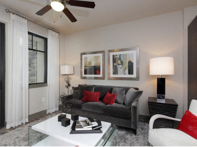 The Edge at Flagler Village Apartments in Fort Lauderdale, FL photo of a living room with a couch and a coffee table
