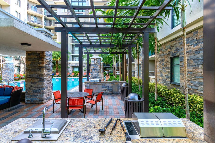 The Edge at Flagler Village Apartments in Fort Lauderdale, FL photo of pool grill area