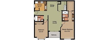 2 Beds 2 Baths - B