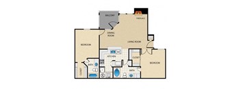 two bedroom two bathroom floor plan  2103  the