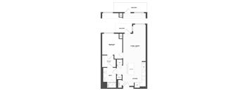 A black and white image of a floor plan for a home.