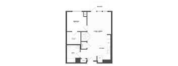 A black and white image of a floor plan for a home.