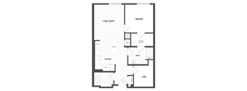 A black and white image of a floor plan for a home.