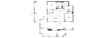 A black and white image of a floor plan for a house.