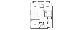 A black and white image of a floor plan for a home.