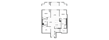 A black and white image of a house floor plan.