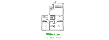 the floor plan of willisite a bed 1 bathroom and a bath