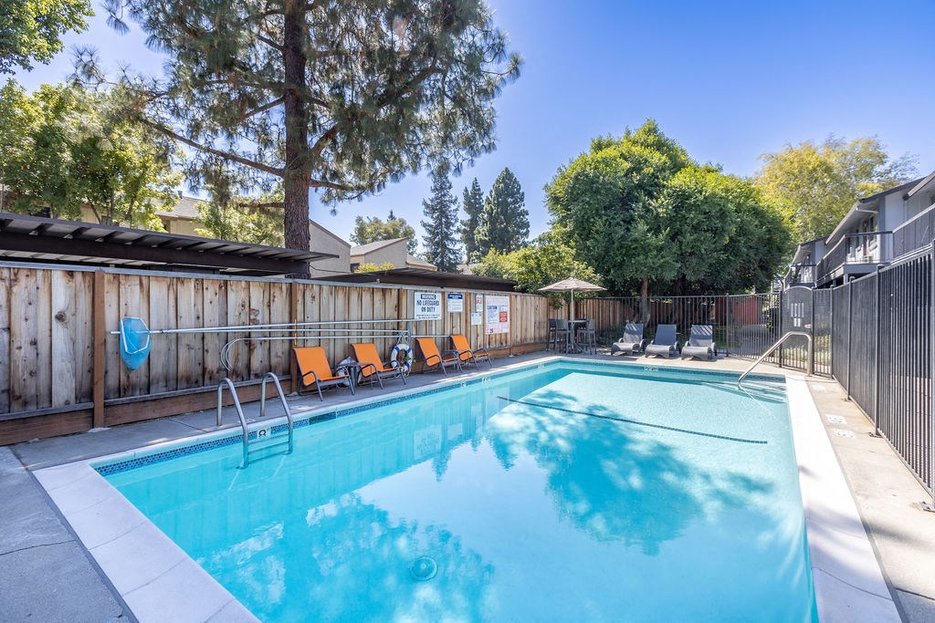 the pool at the apartments for rent