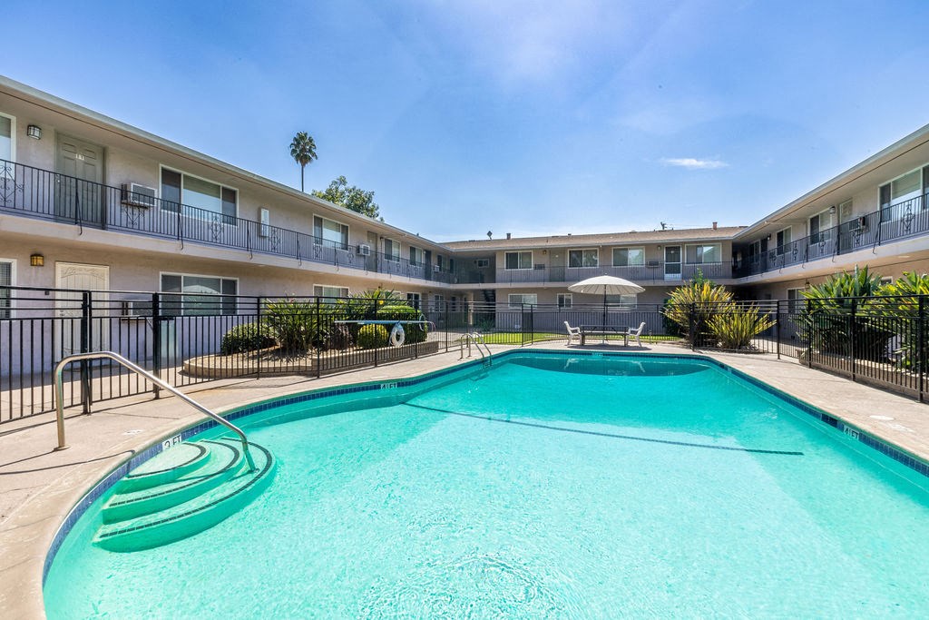 the swimming pool at our apartments