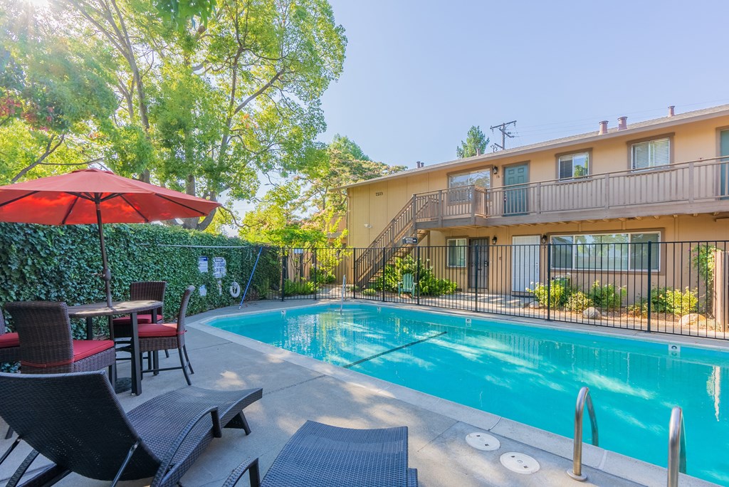 the swimming pool at our apartments