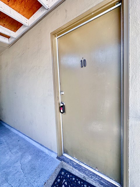 a metal door with the number 10 on it