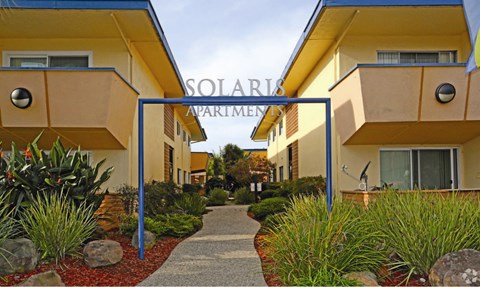 a view of the solaris apartments entrance