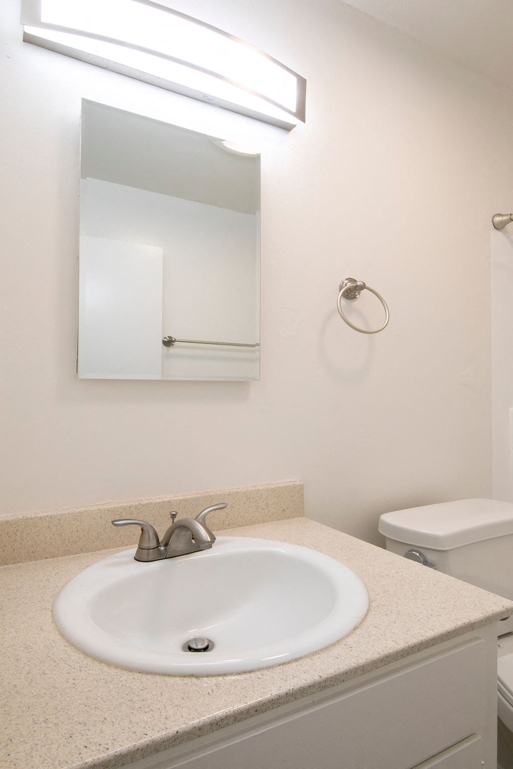 a bathroom with a sink and a mirror and a toilet