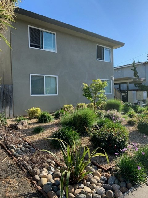 a home with a drought tolerant front yard