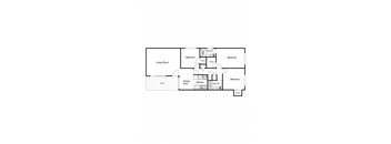 A floor plan of a house with three bedrooms, a living room, a dining area, and a kitchen.