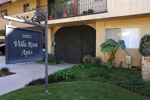 a building with a sign in front of it