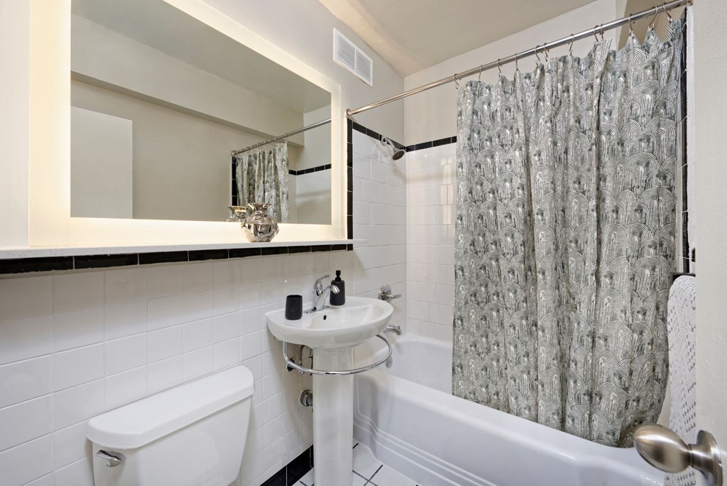One-bedroom bath (staged) at 1500 Arlington, Virginia, 22209