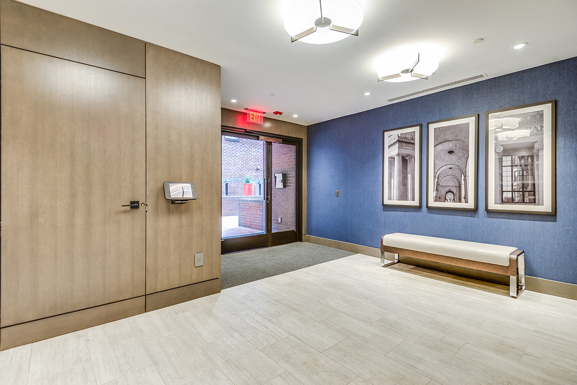 Building lobby and package closet at 1633 Q, Washington, DC