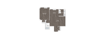 1 Bed 1 Bath Floor Plan at 1500 Arlington, Virginia