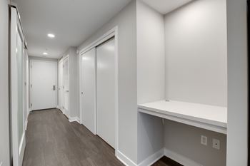 Built-in desk in apartments at Valo Apartments in Washington DC 20024