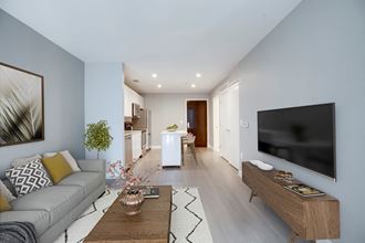 One-bedroom living and dining (virtually staged) at 2255 Wisconsin, Washington, DC - Photo Gallery 3