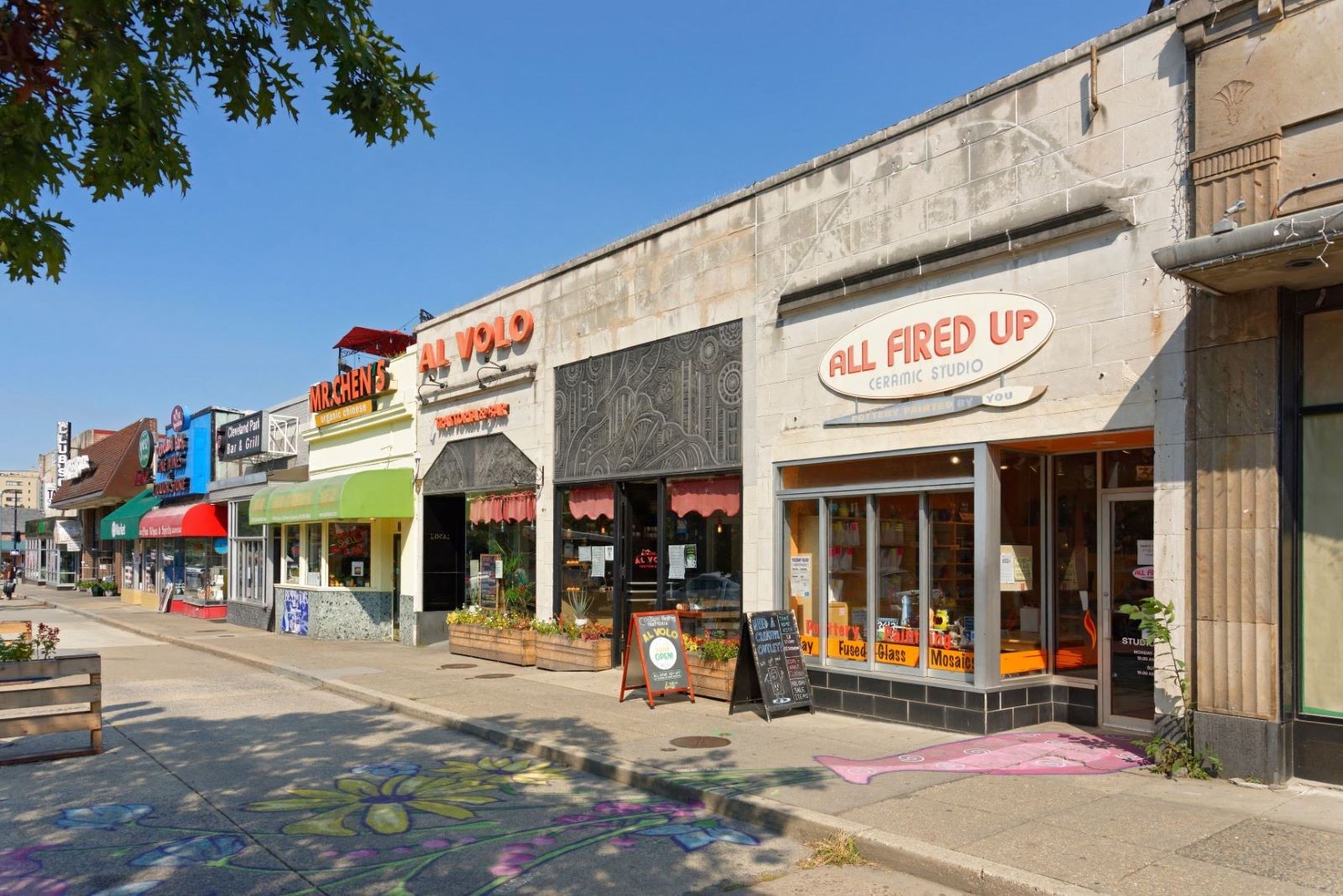 Shops and local activities at Cathedral Mansions, Washington