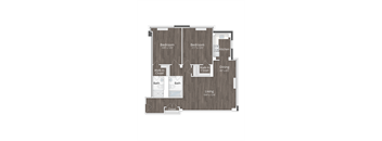 2 Bed 1 Bath Floor Plan at 1500 Arlington, Arlington, VA, 22209