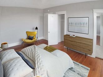Apartment bedroom (virtually staged) at 4115 Wisconsin, Washington, Washington