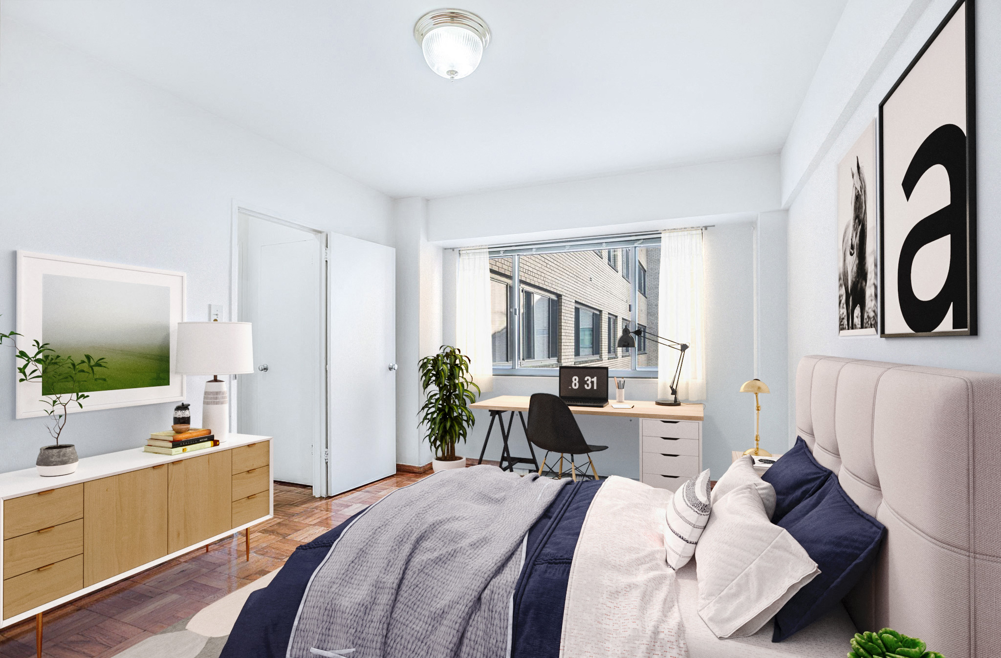 Bedroom (virtually staged) at The York and Potomac Park, Washington, DC, 20006