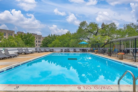 the pool at the enclave at city center apartments