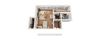 a floor plan of a house with a bedroom and a living room