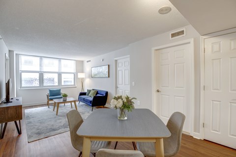 Dining and living area at West End Residences, Washington, 20037